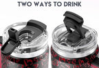 Meoky 32 oz Tumbler with Handle, Insulated Tumbler with Lid and Straw, Stainless Steel Travel Mug, Keeps Cold for 24 Hours, 100% Leak Proof, Fits in Car Cup Holder (Heart) - Image 6