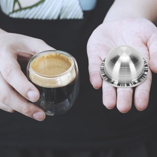 Stainless Steel Refillable Coffee Capsule, Reusable Pod for VertuoPlus to Reduce Waste, Complete Kit with Brush, Spoon and Rubber Rings (230ML) - Image 5