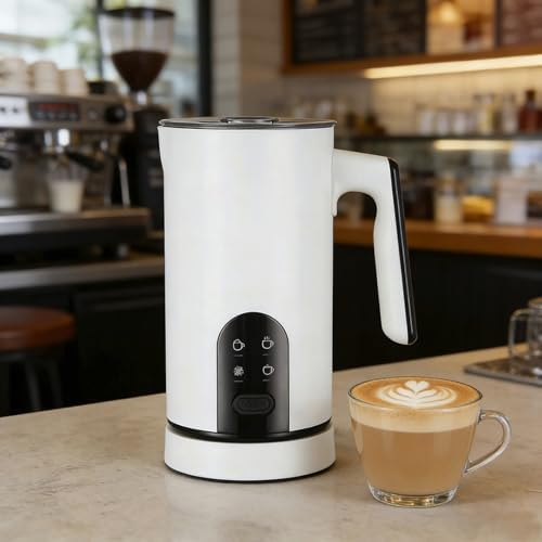 Electric Milk Frother, 4-in-1 Automatic Milk Steamer & Foamer 11.8oz/350ml, Automatic Warm and Cold Foam Maker and Milk Warmer for Latte, Cappuccinos, Macchiato (A) by Unknown