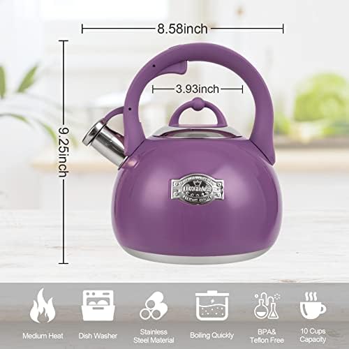 Tea Kettle for Stovetop, Food Grade Stainless Steel Water Kettle, Tea Pot for Home & Kitchen, 3.1 Quart - Image 5