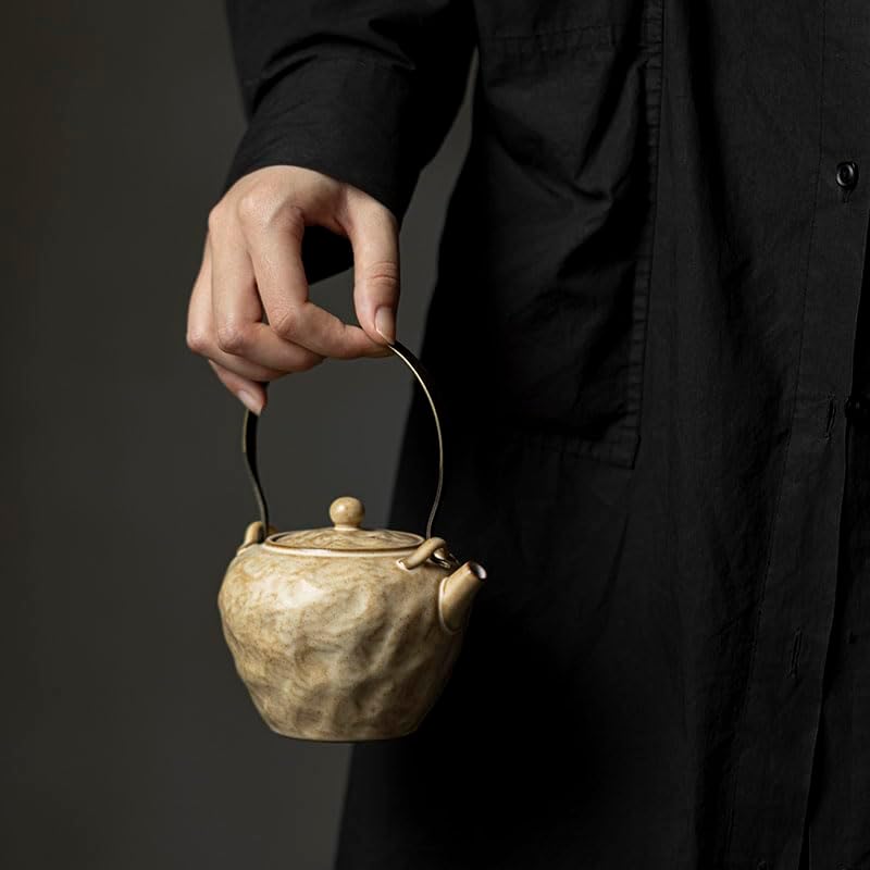 Tea Pots For Loose Tea Ceramic Teapot With Filter Chinese Coffee Pot Household Kettle Suitable for Coffee, Tea, Milk, Etc. Tea Infuser Pot(B) - Image 4