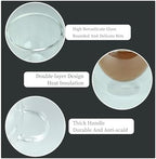 Double Wall Glass Coffee Mug with Handle, Insulated and Scald Resistant Glass for Cappuccino, Latte, Milk, Juice and Tea Bags, 1 Pack of 4 (4) - Image 4