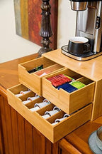 BAMBOO LAND- Extra Large Bamboo K Cup Holder for Counter, 2-Tier K-Cup Organizer Drawer - Image 4