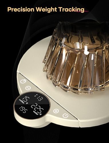 Cocinare Balance Digital Coffee Scale, Precision Control with Three Modes - Brewing Assist, Weighing, Competition, Digital Kitchen Scale for Coffee and Small Goods, Up to 3000g (Vintage White) - Image 5