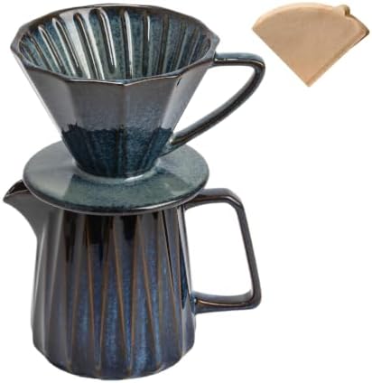 Ceramic Pour Over Coffee Maker With 40 pcs Paper Filter by HYAXGM