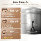 5-in-1 Milk Steamer and Frother, Electric Milk Frother, with LCD Display, Adjustable Temperature (45/55/65℃), Frothing Capacity 130ml, for Coffee, Latte, Cappuccino - Image 2