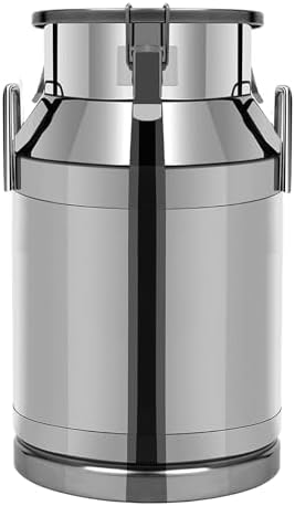 60 L /15.8 Gallon 304 Stainless Steel Milk Can Jug, Heavy Duty Milk Transport Cans Jug with Sealed Lid for Milk Storage Transportation (US Stock) by LOYALHEARTD