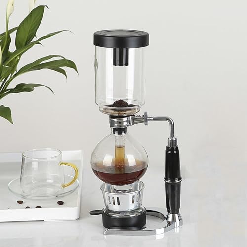 Borosilicate Glass Syphon Brewer, 5 Cups(500ml) Syphon Coffee Maker, Vacuum Coffee Pot with Stainless Steel Stand,High-Temperature Resilience, for Coffee Aficionados by Unknown