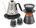 Cocinare Oat Leopard Gooseneck Electric Kettle & Pour Over Coffee Set, ±0.5°F Temperature Control, 1500W 0.9L Kettle, Coffee Dripper, 550 ml / 18.6 oz Server & 2 Tasting Cups by Cocinare
