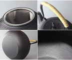 Workshop Cast Iron Teapot Iron Metal Teapot Hobnail Hand-Size 1.2L with Removable Stainless Steel Infuser Black Teapot - Image 4