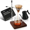 Pour Over Coffee Stand, Walnut Wood & Stainless Steel by Unknown