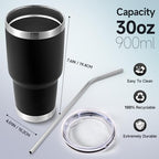 Volhoply 30oz Insulated Tumbler with Lid and Straw, Double Wall Inner & Outer 304 Stainless Steel Tumblers Bulk, Powder Coated Coffee Cup for Office, Home, Travel (Mix,4 Pack) - Image 2