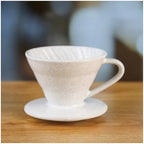 Cracked Ceramic Design Material Pour Over Barista Accessories 01 02 COFFEE Dripper Tools(L) - Image 3