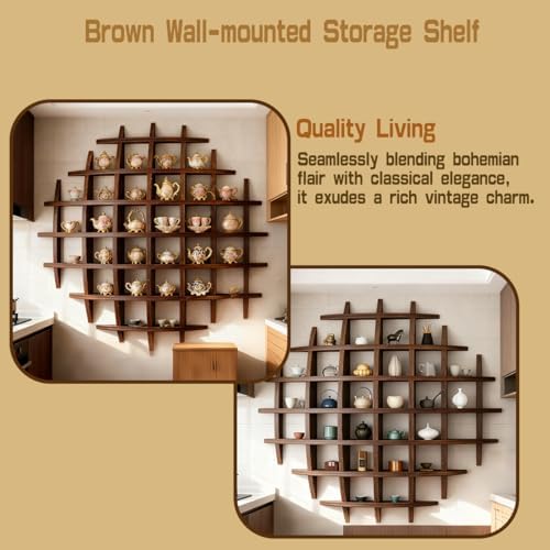 47.2"x47.2"Solid Wood Coffee Mug Display Rack,Tea Cup Holder,for Cups - Image 6