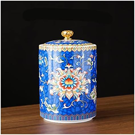 Tea Tin 复古珐琅陶瓷茶罐家庭旅行茶具陶瓷密封罐茶包装盒香料储存 Tea Canister(A,Large) by Unknown