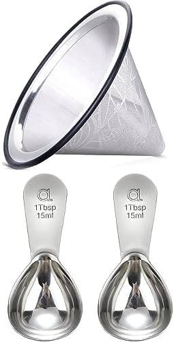 Silver - Coffee Filter Pattern #2 + Coffee Scoop (1 tbsp) by ApaceLiving