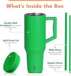 Elemental Spill Proof 40oz Insulated Tumbler with Handle & Straw Travel Mug - Image 3