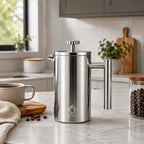 QNA French Press Coffee Maker, 34oz(1000ml)304 Stainless Steel, Double Wall - Image 3