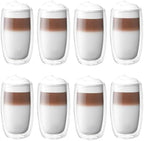 ZWILLING Sorrento 8-pc Double-Wall Glass Latte Cup Set by Zwilling
