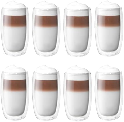 ZWILLING Sorrento 8-pc Double-Wall Glass Latte Cup Set by Zwilling