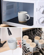 famiware Milkyway Coffee Mugs of 6, 13 oz Mug Set, Ceramic Cup with Handle - Image 4