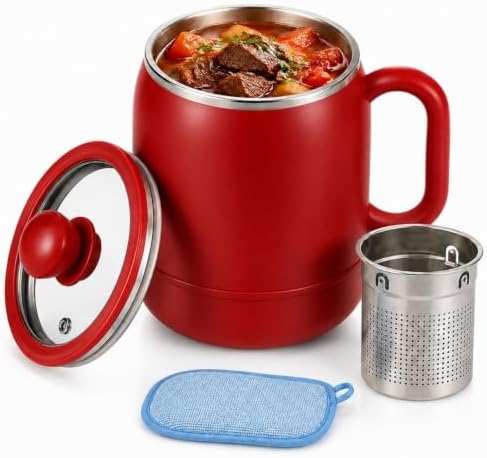 Multi-Function Portable Electric Stewing Cup with Filter, 27 Oz，Red by Unknown