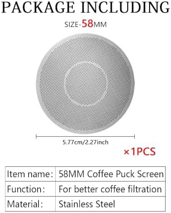 Compatible withPuck Screen 51/53/58mm Reusable Puck Screen For Espresso Portafilter Stainless Steel Screen Filter Compatible With Espresso(1PCS 58MM) - Image 2