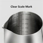 Milk Frother Cup Stainless Steel Milk Frother Jug Stainless Steel Container 100ML 350ML 600ML Frothing Pitcher Coffee Cups Latte Barista Espresso Maker Accessory(600ML With Scale) - Image 4