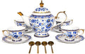 ACMLIFE Tea Sets for Adults, Tea Sets for 4 - Tea Pot Sets Blue, Porcelain Tea Sets for Women with 24K Gold, Fine Bone China, Vintage British Sets for Luxury Gift, Mother's Day(Blue and White) by ACMLIFE