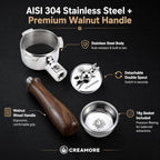 Espresso Accessories, 54mm Bottomless Portafilter with Detachable Double Spout, 18g ARCFLOW™ Filter Basket, 3-Ear Design, Walnut Wood Handle, Compatible with Breville 54mm Espresso Machines - Image 2