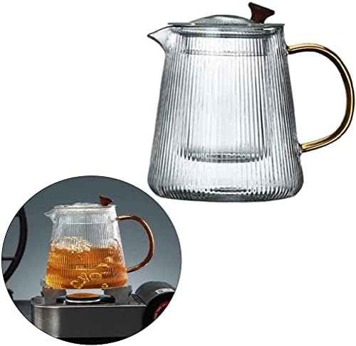 Kettle,Tea Kettle,Stainless Steel Teakettle,Thick Borosilicate Glass Teapot with Removable Infuser,Stovetop Safe Tea Kettle,Blooming and Loose Leaf Tea Kettle - 500ML (Size : 1000ML) - Image 2