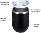 MEWAY 12oz/12 Pack Wine Tumbler Glasses with Lid -Double Wall Vacuum Stainless Steel Travel Tumbler Mug,Stemless Insulated Wine Cup for,Coffee,Cocktails,Gifts (Black,Set of 12) - Image 2