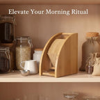 Pour Over Coffee Filter Storage Container with Bamboo Lid, Vertical PP Plastic Holder for Cone & S-Shaped Filters - Image 3