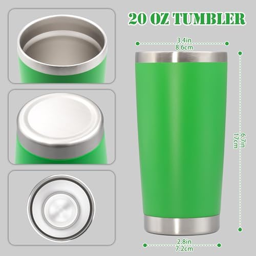 20 oz Tumbler Insulated Tumblers Stainless Steel Coffee Mug,Green 12PCS - Image 5