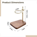 Versatile Wooden Coffee Dripper Stand With Brass Ring, Retro Walnut Base, 360° Spin, Adjustable Height & Width, Works With Multiple Coffee Drippers, Ideal For Crafting Pour Over Coffee - Image 4