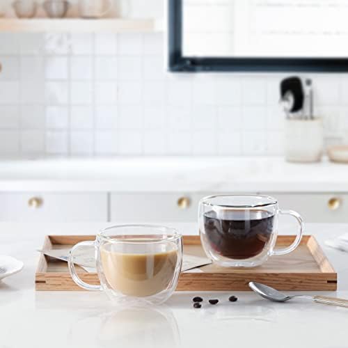 CNGLASS 8oz (4-pack) Double Wall Glass Mugs 33.8oz Glass Teapot Stovetop Safe - Image 4