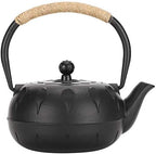 Cast Iron Teapot, Black 0.6L Tea Kettle Japanese Tetsubin Tea Pot with Stainless Steel Infuser for Loose Leaf Cast Iron Tea Pot for Stovetop Flower Design by Jwthee