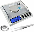 AWS Gemini-20 Milligram Scale 20g x 0.001g–Digital Jewelry/Lab Scale for Powder, Gold, Gems – Includes Calibration Weights, Tweezers & Tray–Tare, Cal, 6 Units (Gemini - 20 - Silver) by AmericanWeighScales