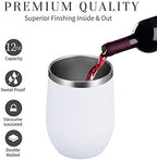 MEWAY 12 OZ/12 Pack Wine Tumbler Glasses with Lid -Double Wall Vacuum Stainless Steel Travel Tumbler Mug,Stemless Insulated Wine Cup for,Coffee,Cocktails,Gifts (White,Set of 12) - Image 5