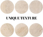 Koville Travertine Marble Coasters for Home Decor, Marble Coasters Set of 6 - Image 6