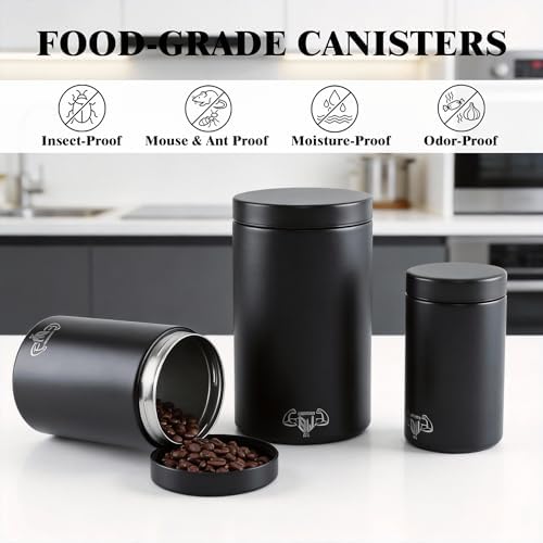 BYLWORKOUT 3-Piece Stainless Steel Food Canister Set with Screw Lids - Image 5