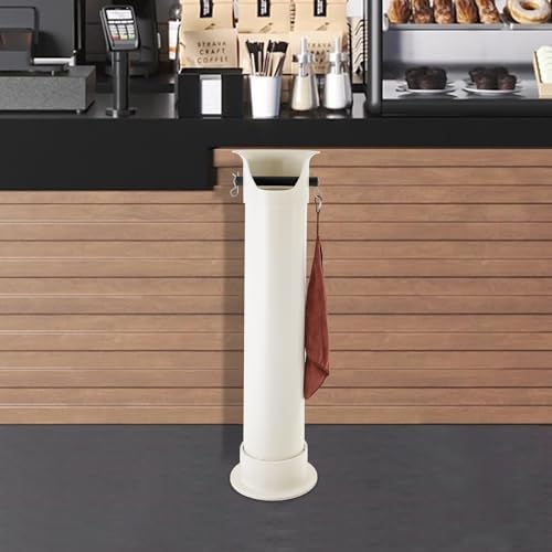 Espresso Coffee Knock Box, Commercial Knock Box for Espresso Coffee Grounds, Floor Standing Coffee Knock Box with 30pcs Garbage Bags and Towel (White) - Image 2