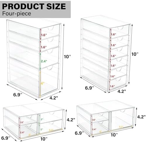 Prsildan 17 Drawers Teacher Toolbox Office Supply Organizer, Set of 4 - Image 3