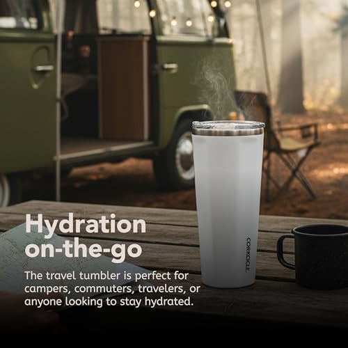 Corkcicle Insulated Tumbler with Sliding Lid, 16 oz, Gloss White - Image 6