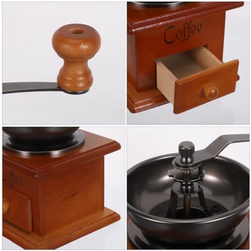 Manual Hand Coffee Grinder Wood Burr Mill for Coffee Beans - Image 3