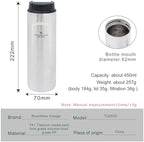 iBasingo 450ml Titanium French Press Coffee Flask Double-Walled Insulated Vacuum Cup Portable Water Bottle Outdoor Traveling Car Mug with Lid Ti3255D - Image 2