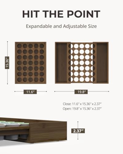 Bamboo Coffee Pod Drawer Organizer for K-Cups,35 Pods - Image 3
