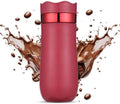 Portable French Press Travel Mug 320ml Stainless Steel Double Wall Insulated Coffee Maker for Ground Coffee and Tea Leaves - No Leak, HotCold Brew | Perfect for Outdoor Activities (#1) by LUCKDANO