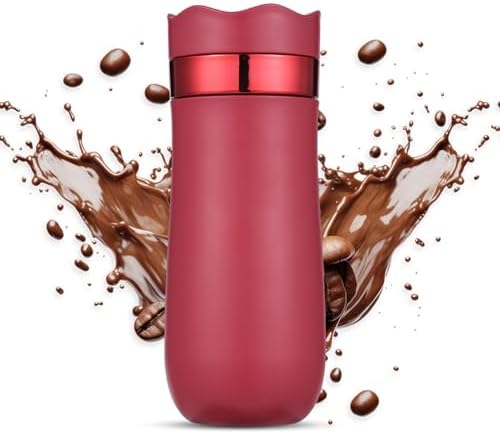 Portable French Press Travel Mug 320ml Stainless Steel Double Wall Insulated Coffee Maker for Ground Coffee and Tea Leaves - No Leak, HotCold Brew | Perfect for Outdoor Activities (#1) by LUCKDANO