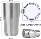 DOMICARE 20oz Tumbler with Lid Stainless Steel Tumblers Bulk, Double Wall Vacuum Insulated Coffee Travel Mug, 12 Count (Pack of 1) Stainless Steel - Image 5